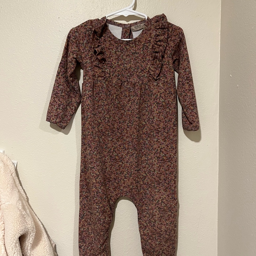Charming Floral Ruffle Kids Footie